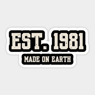 1981 Birthday Vintage Varsity Sticker
